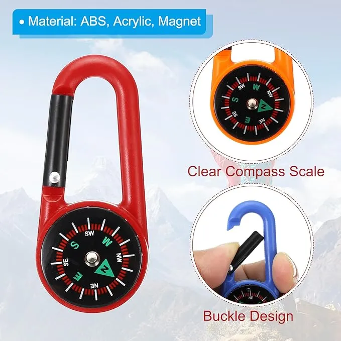 PATIKIL Compass, Buckle Compass Keychain Waterproof Survival Pocket Compass for Hiking Outdoor