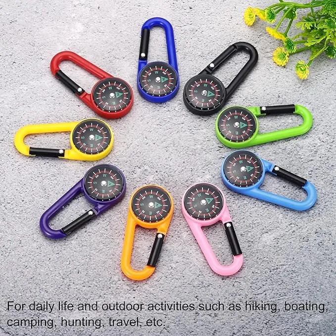 PATIKIL Compass, Buckle Compass Keychain Waterproof Survival Pocket Compass for Hiking Outdoor