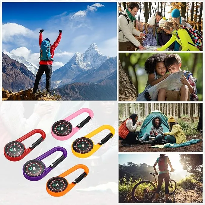 PATIKIL Compass, Buckle Compass Keychain Waterproof Survival Pocket Compass for Hiking Outdoor