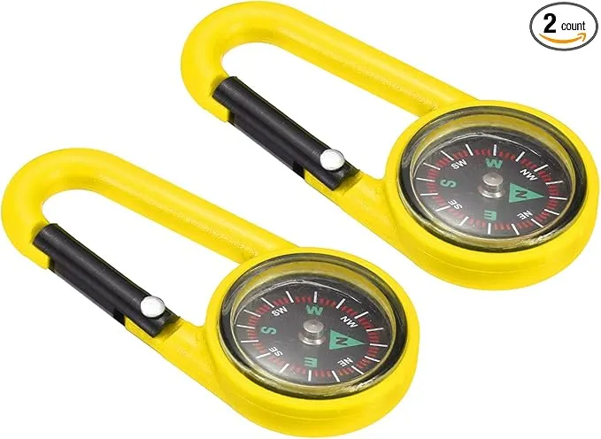 PATIKIL Keychain Compass, Pocket Camping Compass with Buckle for Outdoor Hiking Hunting Travelling