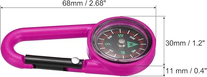 PATIKIL Keychain Compass, Pocket Camping Compass with Buckle for Outdoor Hiking Hunting Travelling