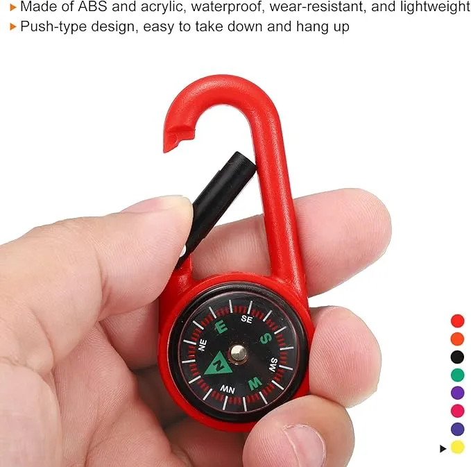 PATIKIL Keychain Compass, Pocket Camping Compass with Buckle for Outdoor Hiking Hunting Travelling