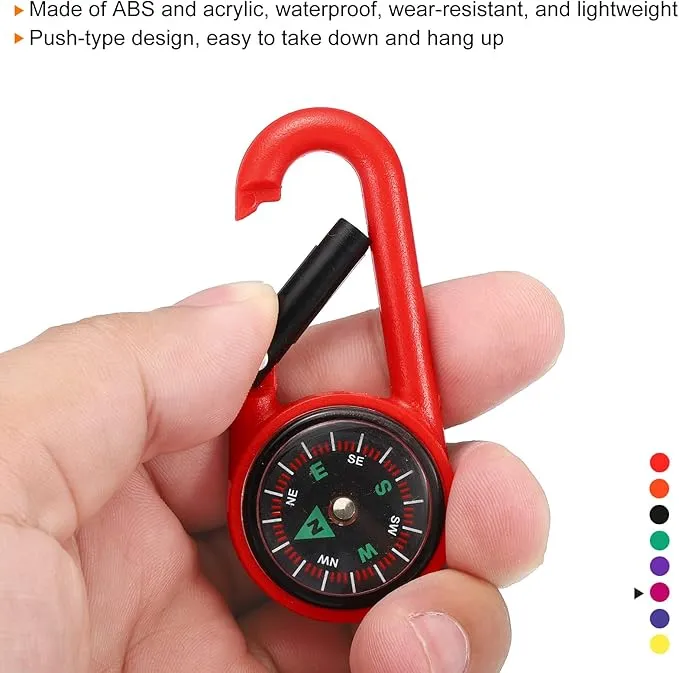 PATIKIL Keychain Compass, Pocket Camping Compass with Buckle for Outdoor Hiking Hunting Travelling