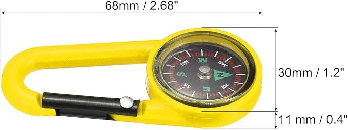 PATIKIL Keychain Compass, Pocket Camping Compass with Buckle for Outdoor Hiking Hunting Travelling