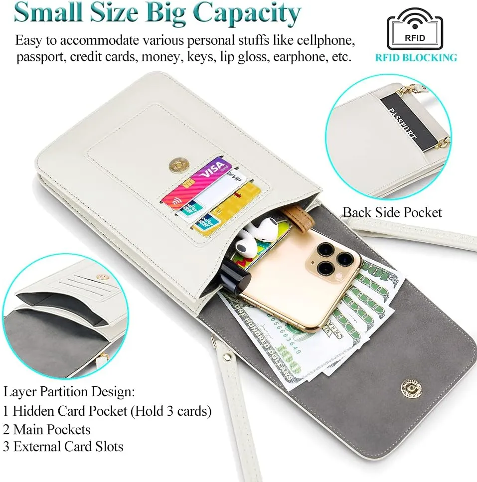 Peacocktion Small Crossbody Bags for Women, Travel Cell Phone Cross Body Purses with Card Slots
