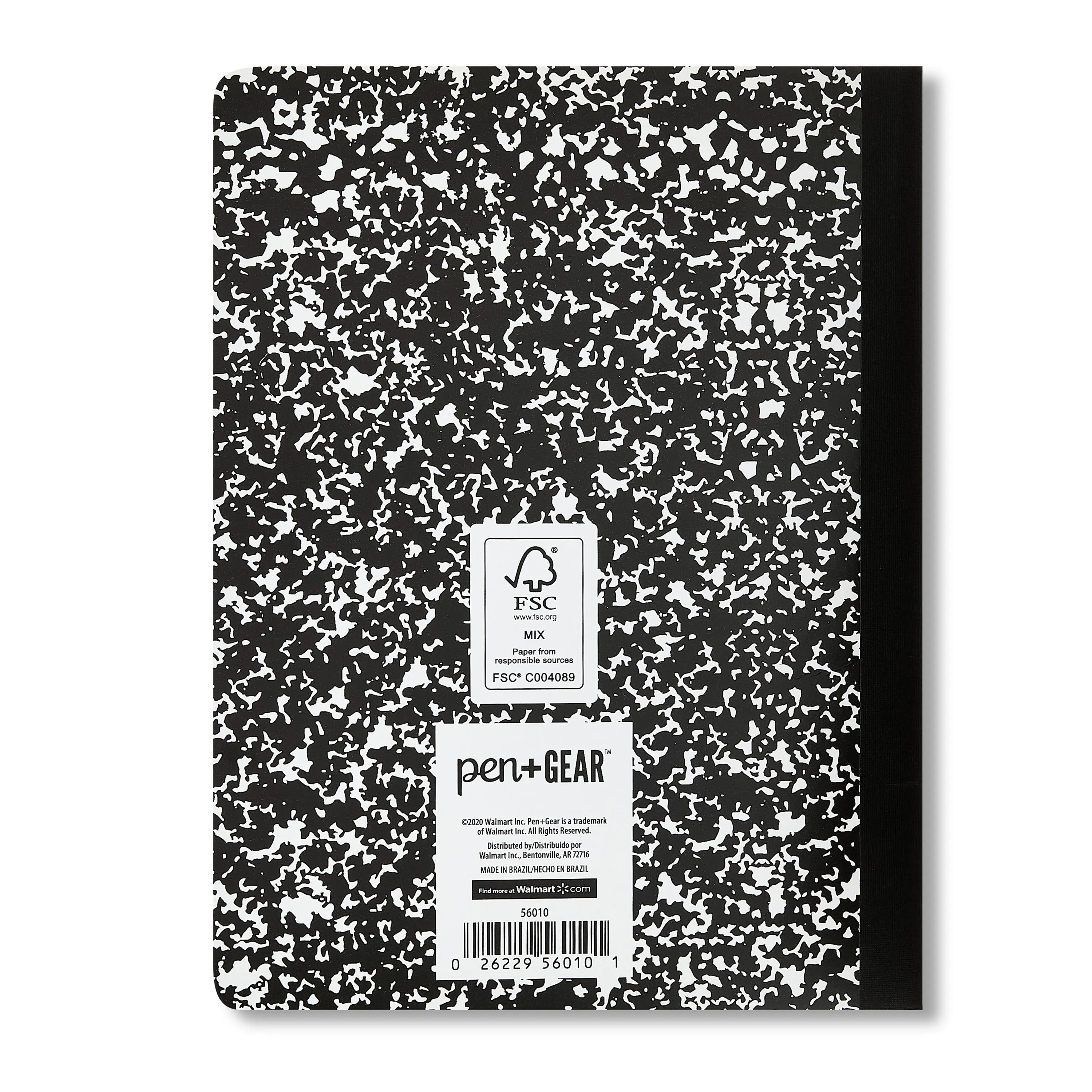 Pen Gear Wide Ruled Composition Book, 7.5" x 9.75", Black and White, 1