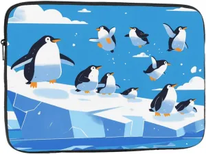 Penguins on The Iceberg Prints Shockproof Portable Laptop Sleeve Bag 10 inch - Protective Case for Men and Women's Business Travel, Office Daily Use