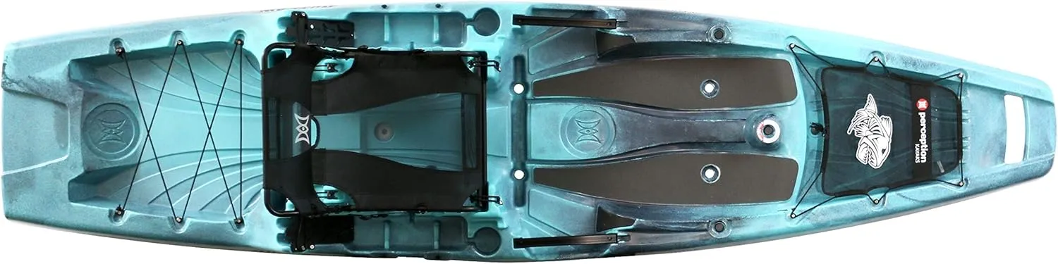 Perception Kayaks Outlaw 11.5 | Sit on Top Fishing Kayak | Fold Away Lawn Chair Seat | 4 Rod Holders | Integrated Tackle Trays | 11' 6"