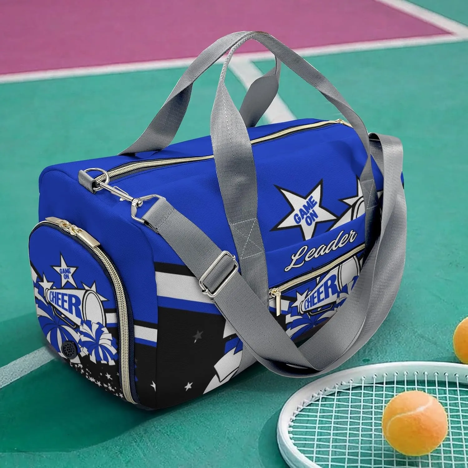Personalized Cheer Duffle Bag Cheerleader Sleepover bag with Shoe Compartments Gifts for Cheer Team Coach