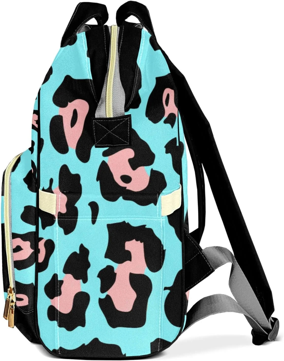 Personalized Diaper Bags Leopard Print Backpack with Name Mommy Nursing Bags Gifts for Mom Dad Pink Blue