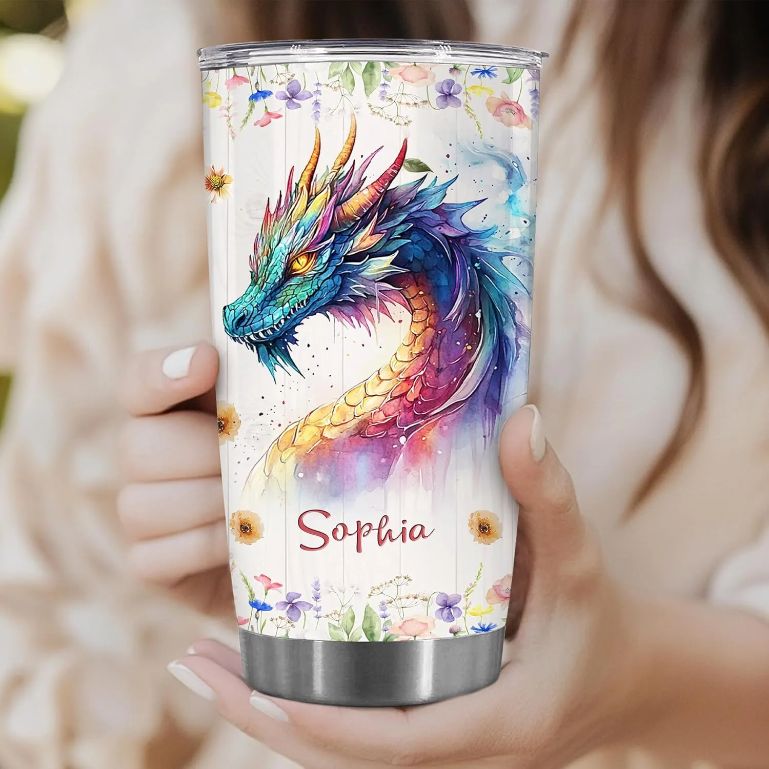 Personalized Gift For Dragon Lover - Mother's Day Birthday Gift For Animal Lovers - Just A Girl Who Loves Dragon Tumbler - Pet Lover Gifts For Women, Her