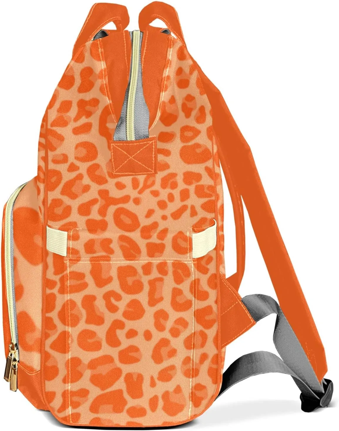 Personalized Leopard Print Tote Bag Backpacks Custom with Text Mommy Bag Gift for Mom Dad Orange