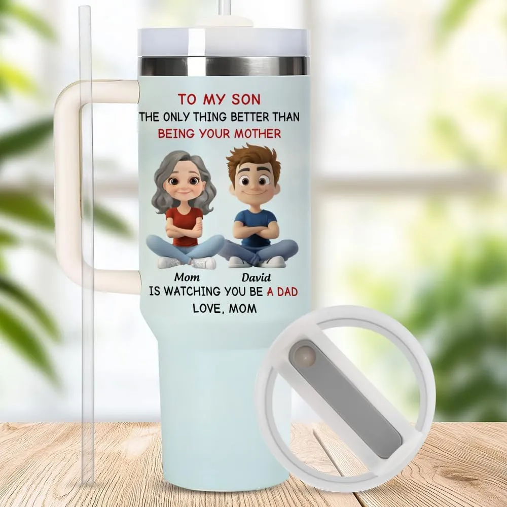 Personalized To My Son From Mom Tumbler - Sons Tumbler 40 OZ - Sons Gifts From Mom - Custom Avatar Being Your Mother Cup - Custom Father's Day Gifts For Son, Boy From Mother, Mama