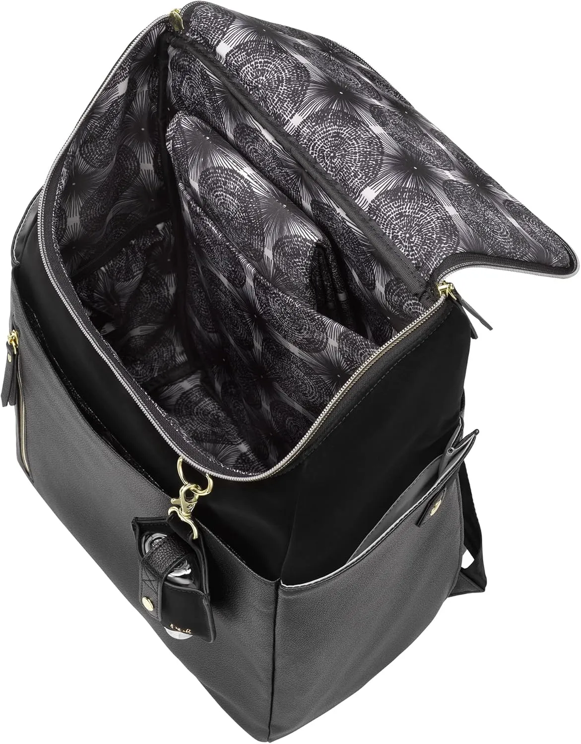 Petunia Pickle Bottom Tempo Backpack, Designed for Busy Families, Attaches to Stroller or Suitcase, Spacious Main Compartment, Twilight Black