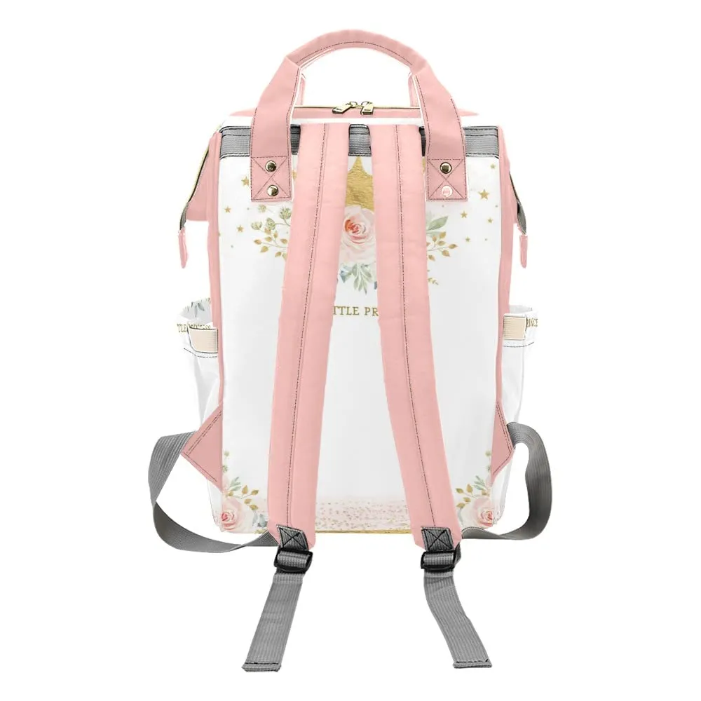 Pink Flower Star Diaper Bags Backpack with Name Personalized Baby Bag Nursing Nappy Bag Travel Tote Bag Gifts