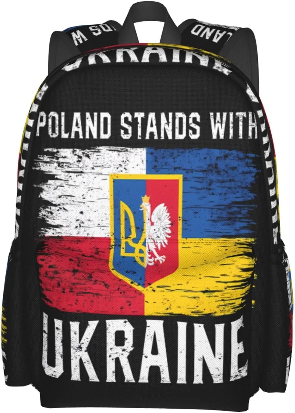 Poland Polish Ukrainian Flag Laptop Backpack Work Travel Backpacks Business Rucksack Casual Outdoor Daypack with Adjustable Strap Bags for Sports Office Gym Hiking