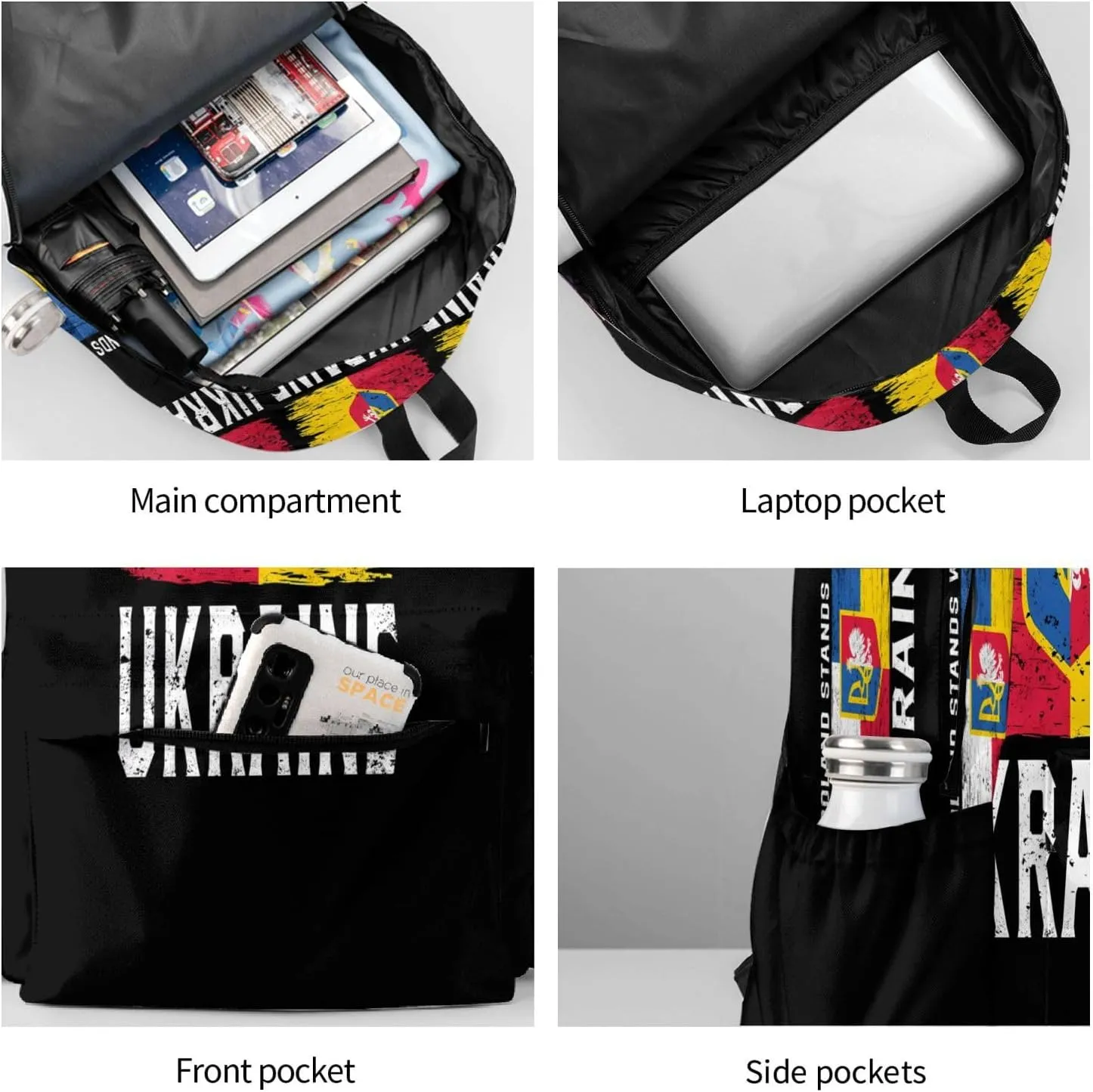 Poland Polish Ukrainian Flag Laptop Backpack Work Travel Backpacks Business Rucksack Casual Outdoor Daypack with Adjustable Strap Bags for Sports Office Gym Hiking