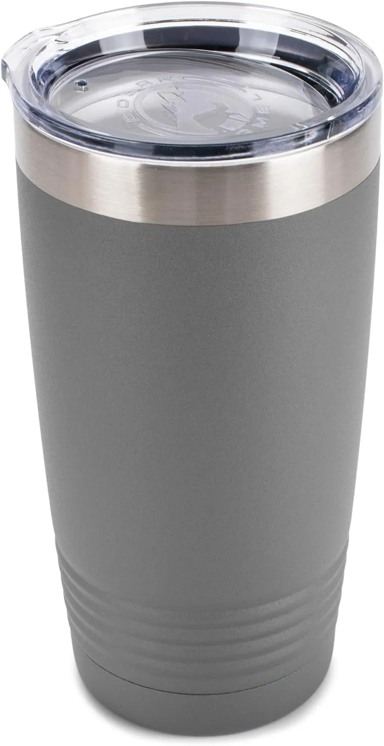 Polar Camel, United States National Parks, Dark Grey 20 Ounce, Stainless Steel, Vacuum Insulated Travel Tumbler Mug With Clear Lid, Glacier Bay Alaska