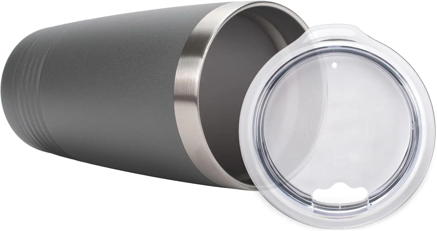 Polar Camel, United States National Parks, Dark Grey 20 Ounce, Stainless Steel, Vacuum Insulated Travel Tumbler Mug With Clear Lid, Glacier Bay Alaska