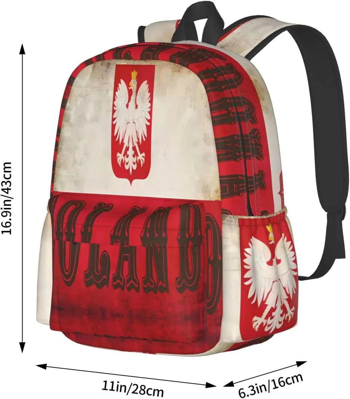 Polish Flag Poland Polska Eagle Laptop Backpack Work Travel Backpacks Business Rucksack Casual Outdoor Daypack with Adjustable Strap Bags for Sports Office Gym Hiking