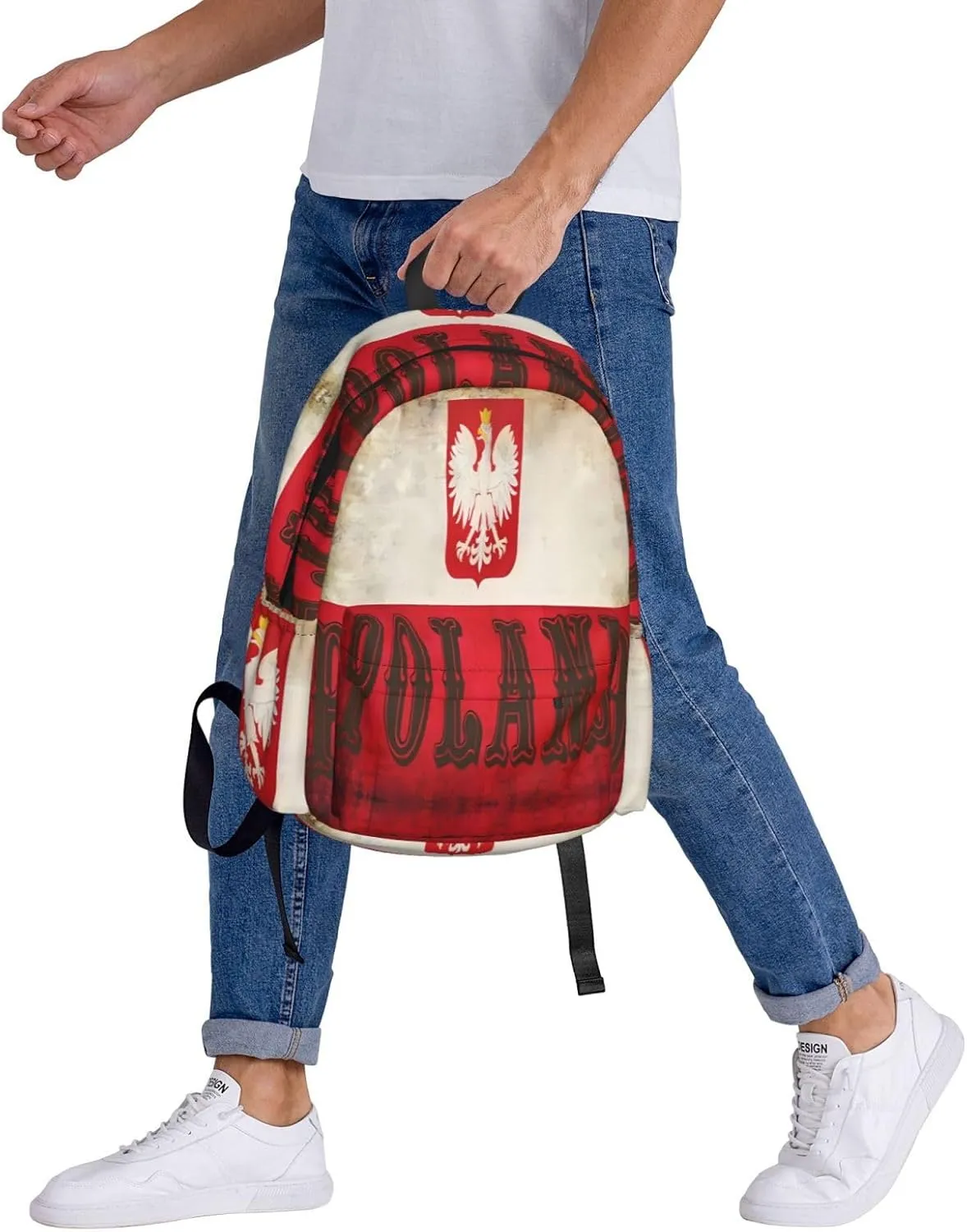 Polish Flag Poland Polska Eagle Laptop Backpack Work Travel Backpacks Business Rucksack Casual Outdoor Daypack with Adjustable Strap Bags for Sports Office Gym Hiking