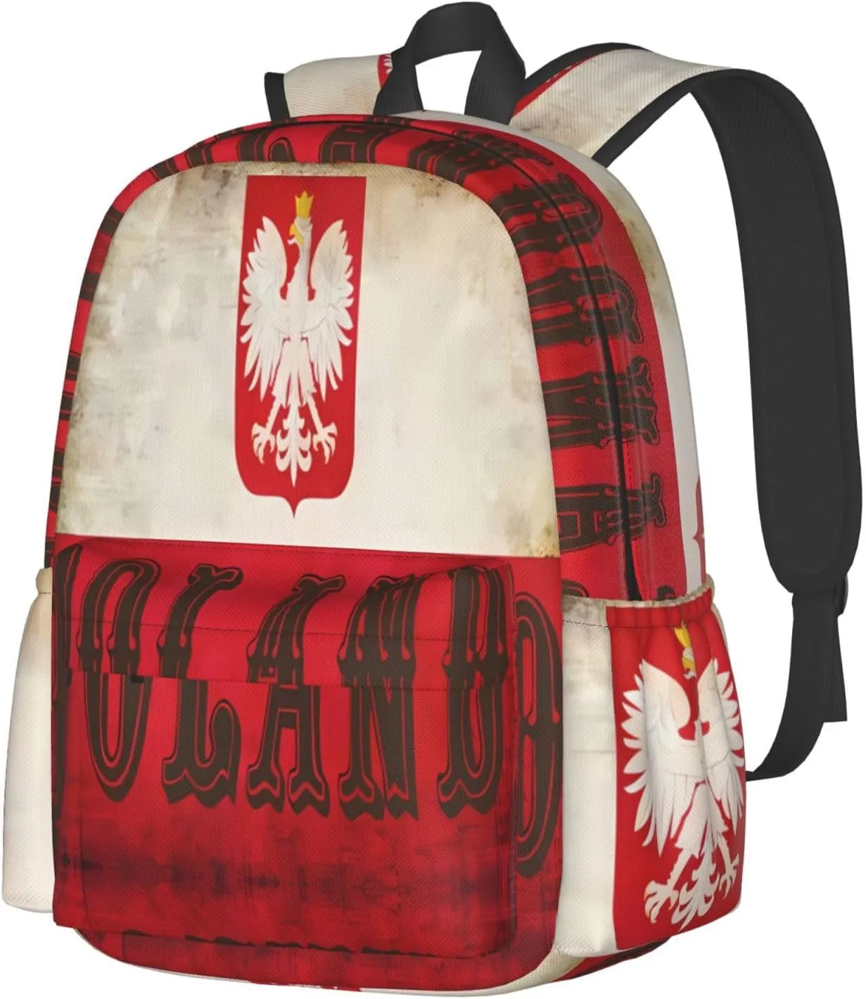 Polish Flag Poland Polska Eagle Laptop Backpack Work Travel Backpacks Business Rucksack Casual Outdoor Daypack with Adjustable Strap Bags for Sports Office Gym Hiking