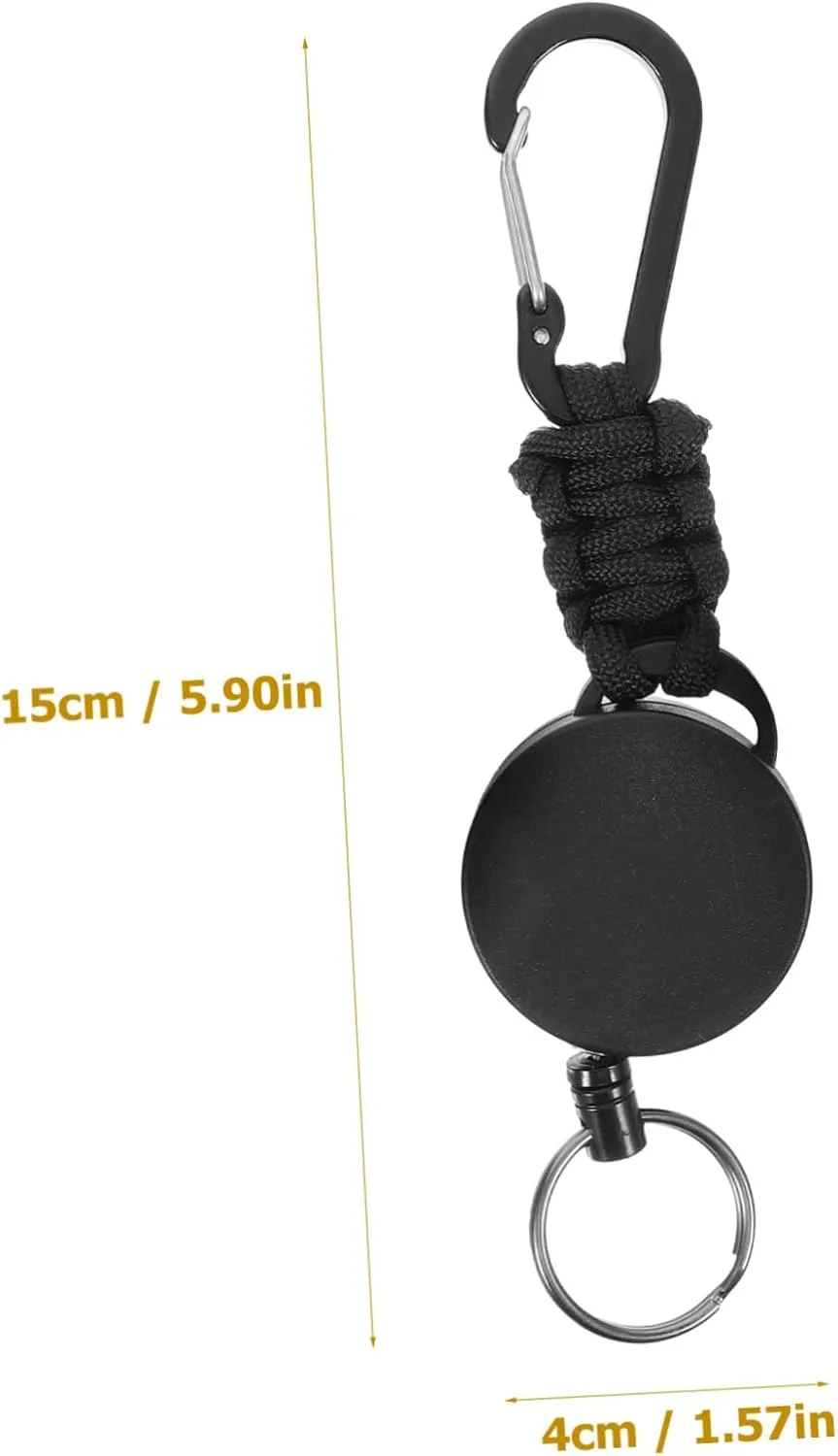 POPETPOP Easy-to-Pull Keychain Keychains Badge Reel Extender Name Badge Holders Lanyard Scrunchie Retractable