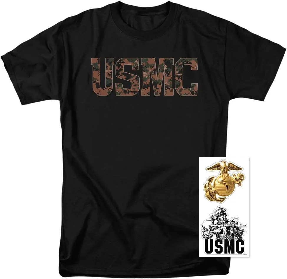Popfunk Classic U.S. Marine Corps Military USMC Logo T Shirt