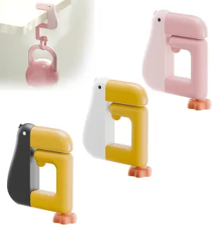 Portable Duck Shaped Detachable Non-Slip Folding Table Hook – No-Drill Purse Hanger & Bag Clamp for School/Office Desk Storage & Organization