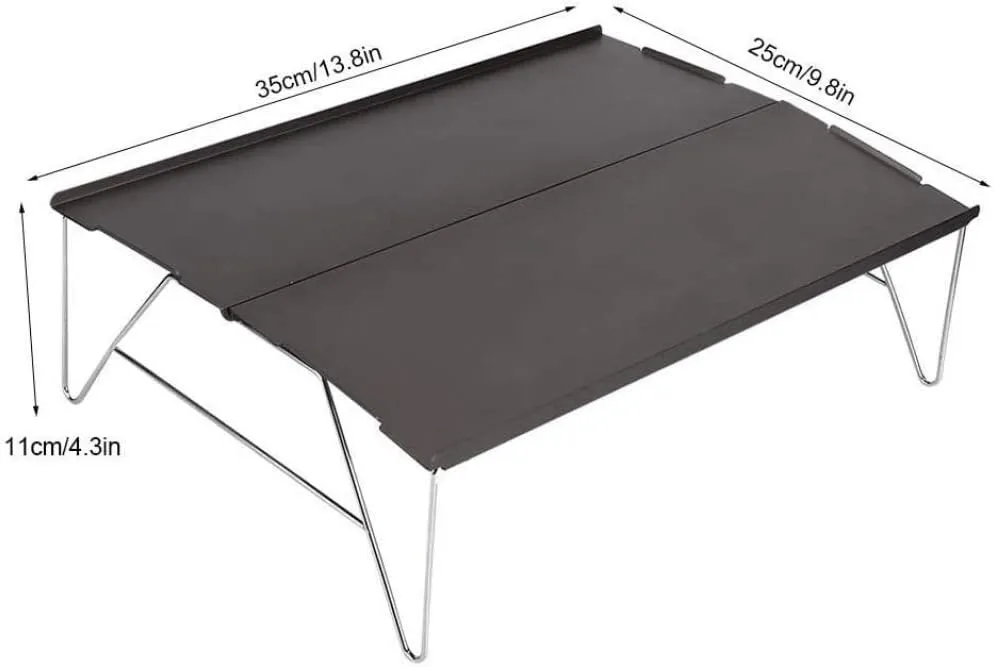 Portable Outdoor Hiking Folding Table, Aluminium Alloy Barbecue Picnic Dining Table, Durable Smooth Surface Camping Table, Blue