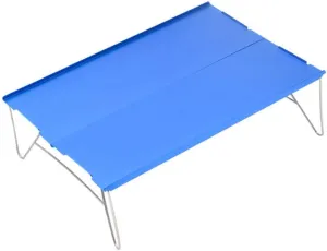 Portable Outdoor Hiking Folding Table, Aluminium Alloy Barbecue Picnic Dining Table, Durable Smooth Surface Camping Table, Blue