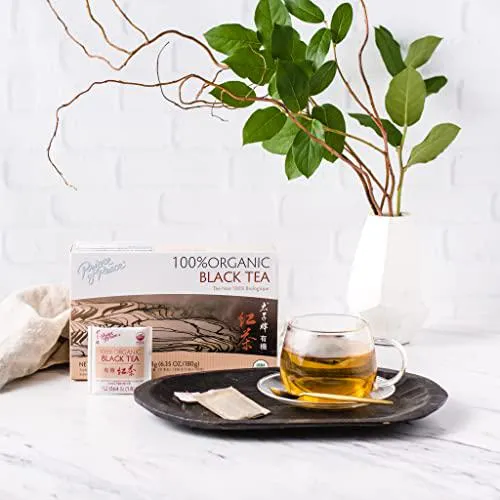 Prince of Peace Organic Black Tea, 100 Tea Bags 100% Organic Black Tea Unsweetened Black Tea Lower Caffeine Alternative to Coffee Herbal Health Benefits