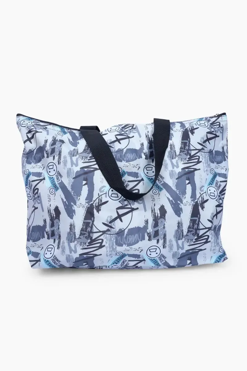 Printed Big Shoulder Hand Bag for Women ( Grey )
