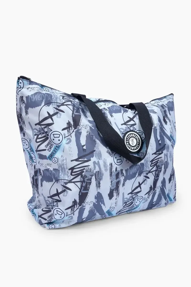 Printed Big Shoulder Hand Bag for Women ( Grey )