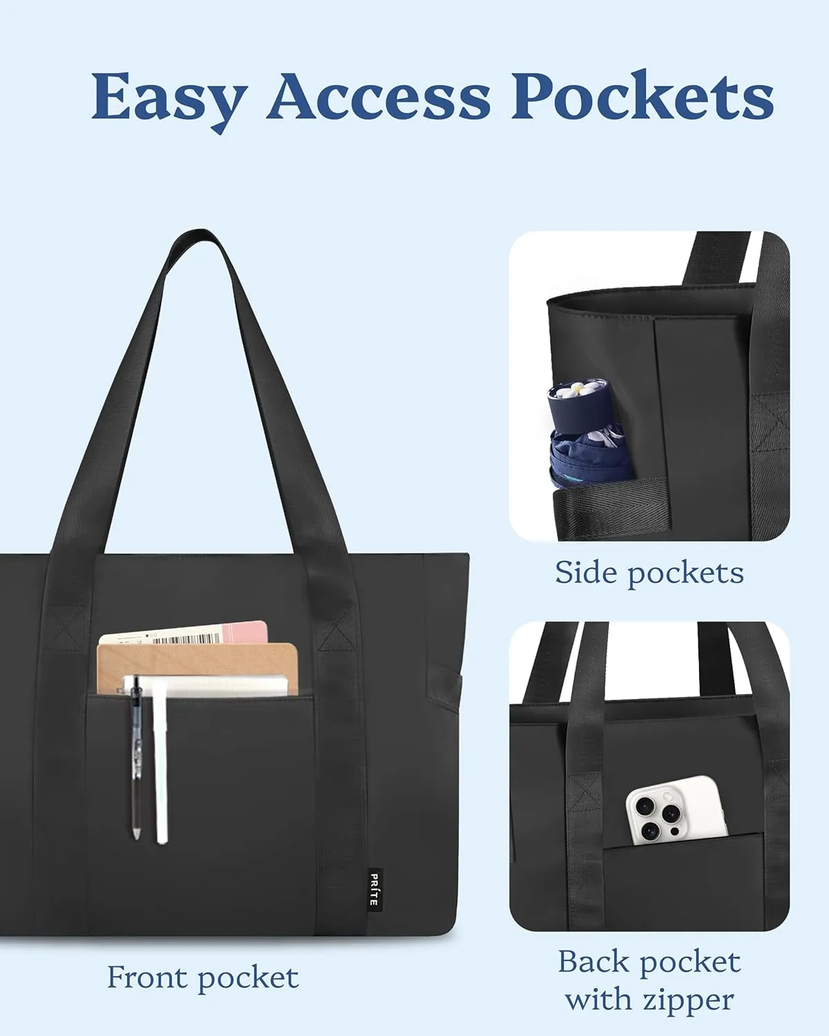 Prite Tote Bag for Women Weekender Bag with Laptop Compartment for Work Nurse Travel Gym