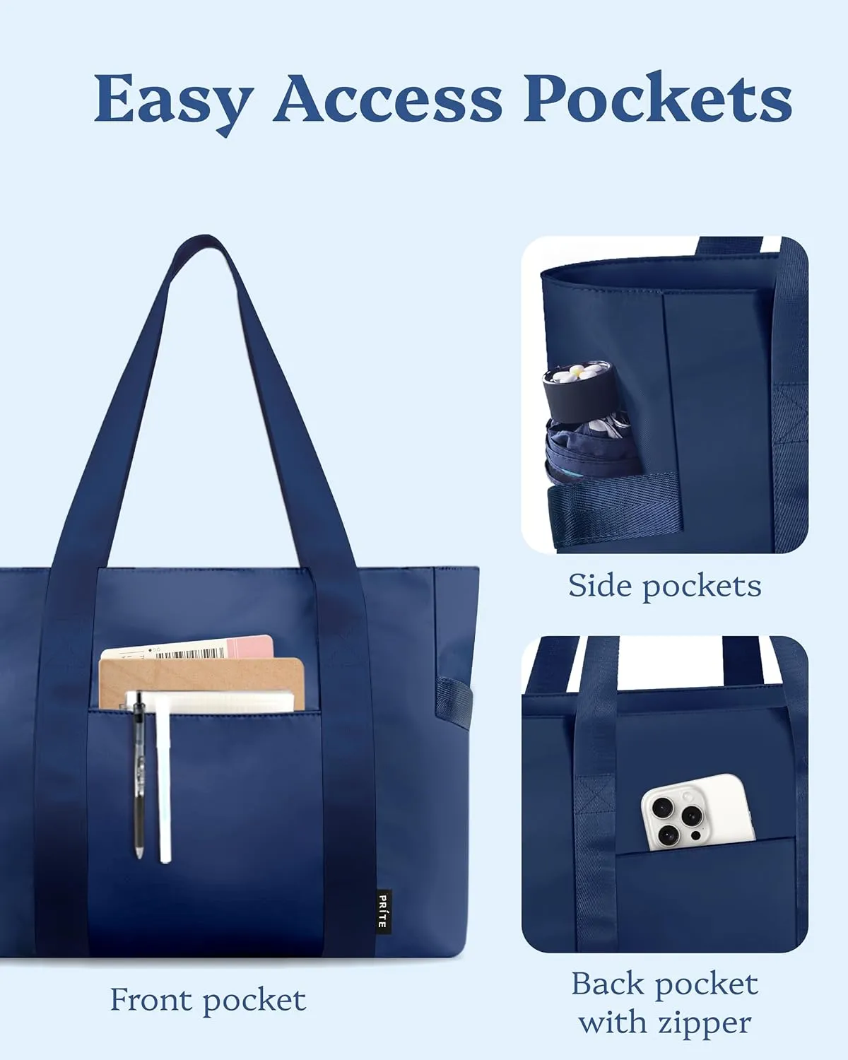Prite Tote Bag for Women Weekender Bag with Laptop Compartment for Work Nurse Travel Gym