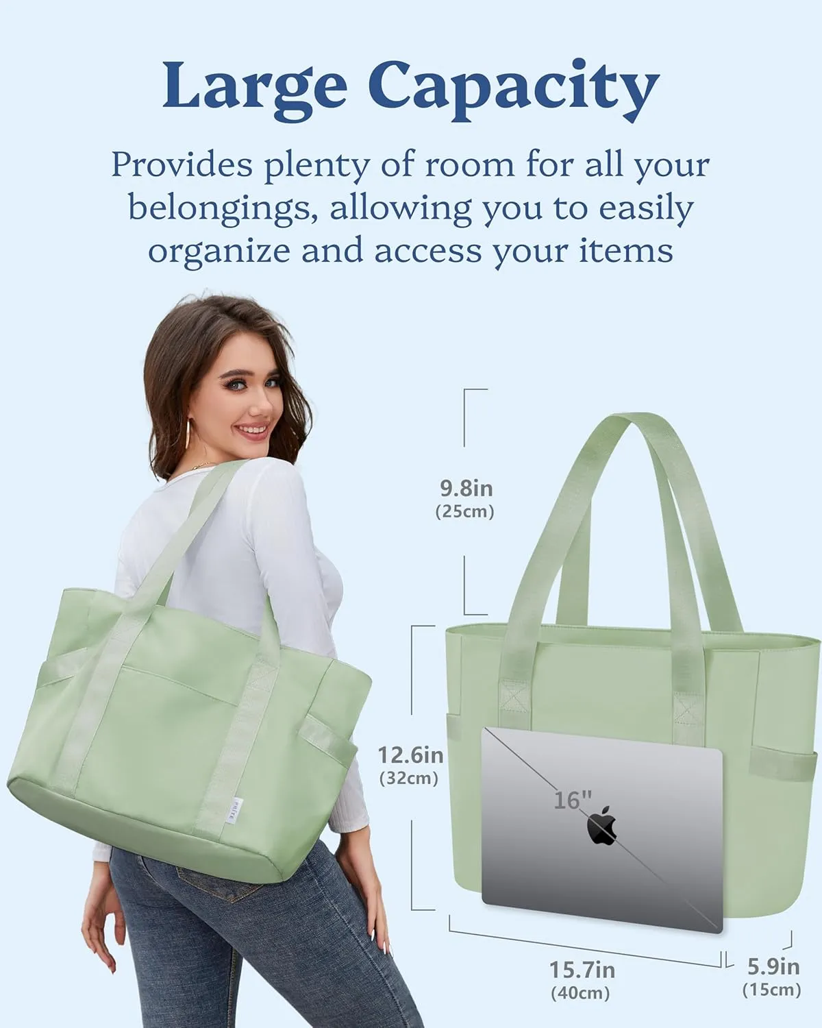 Prite Tote Bag for Women Weekender Bag with Laptop Compartment for Work Nurse Travel Gym