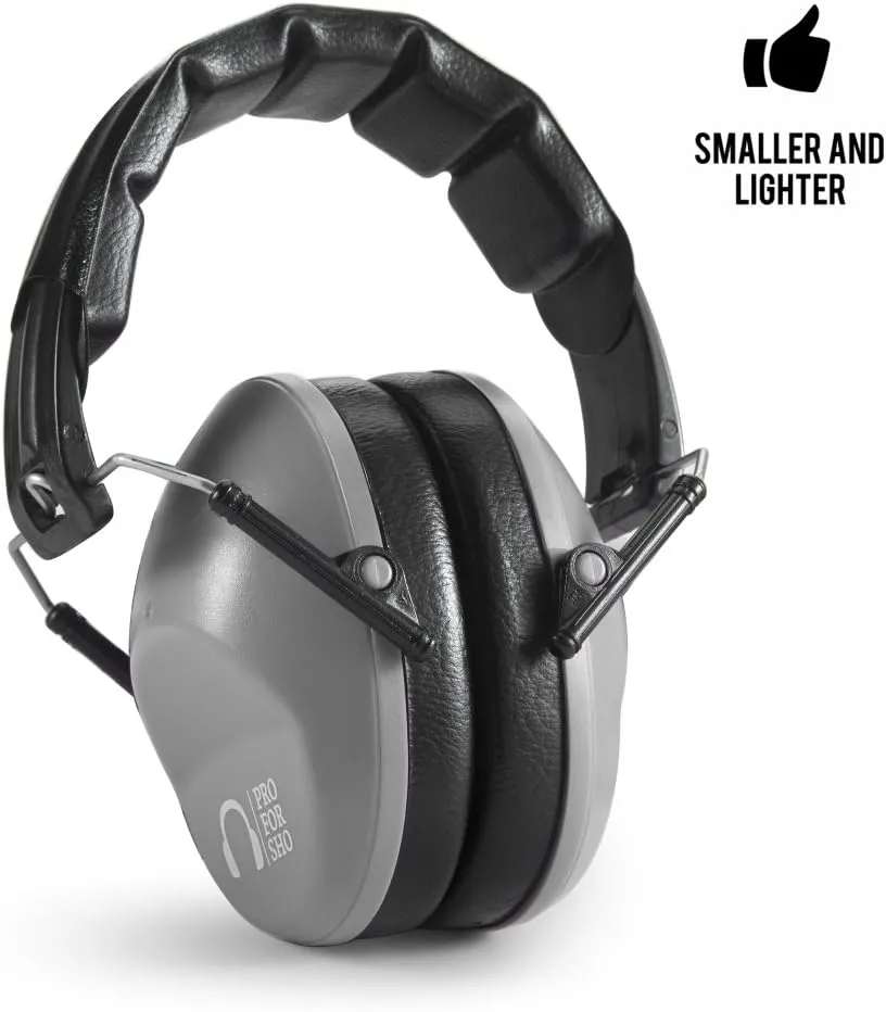 Pro For Sho 34dB NRR Hearing Protection Ear Muffs - Highest NRR in Compact Design, Ear Protection for Shooting, Mowing, Work