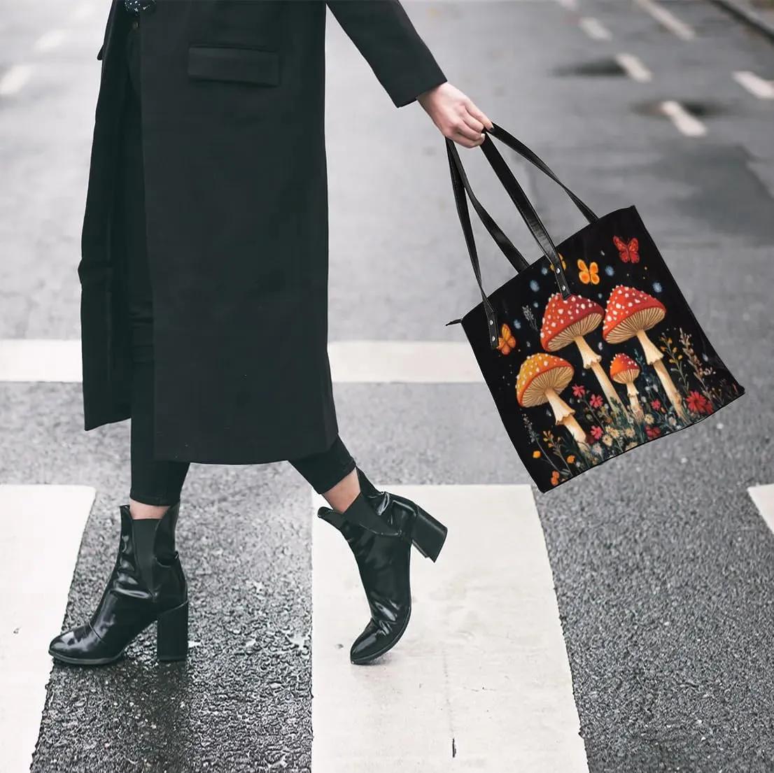 PU Leather Tote Bag for Women - Large Purses Handbags Top Handle Ladies Shoulder Bag with Zipper for Work Travel