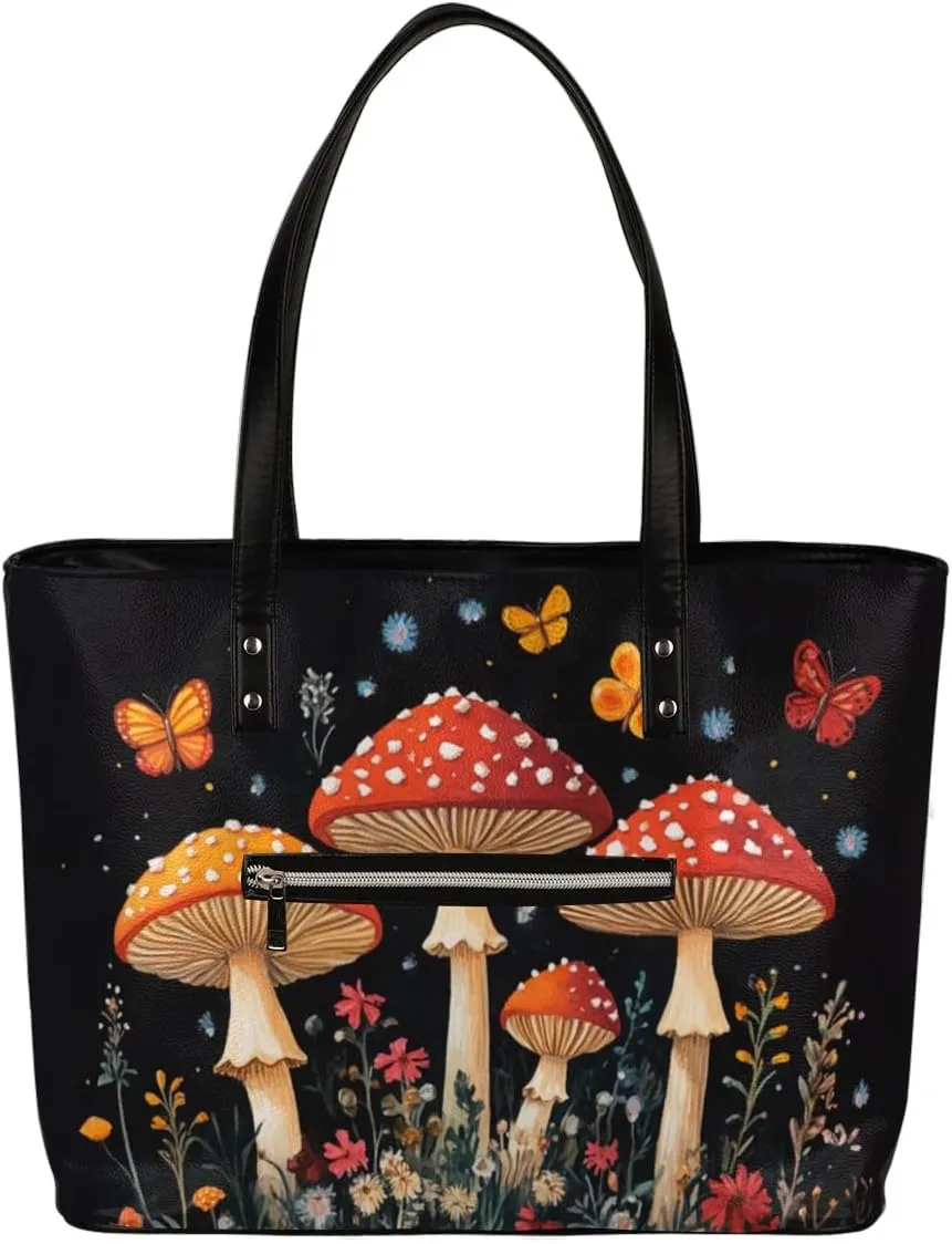 PU Leather Tote Bag for Women - Large Purses Handbags Top Handle Ladies Shoulder Bag with Zipper for Work Travel
