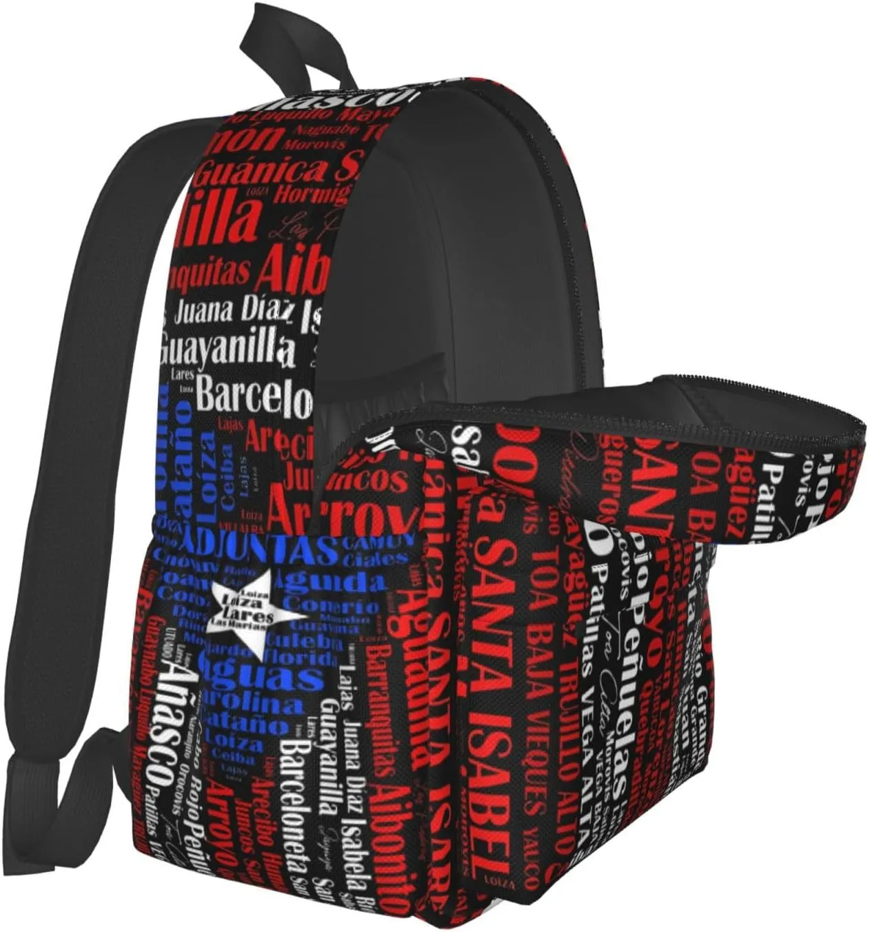 Puerto Rican Flag Towns Cities Of Puerto Rico Laptop Backpack Work Travel Backpacks Business Rucksack Casual Outdoor Daypack with Adjustable Strap Bags for Sports Office Gym Hiking