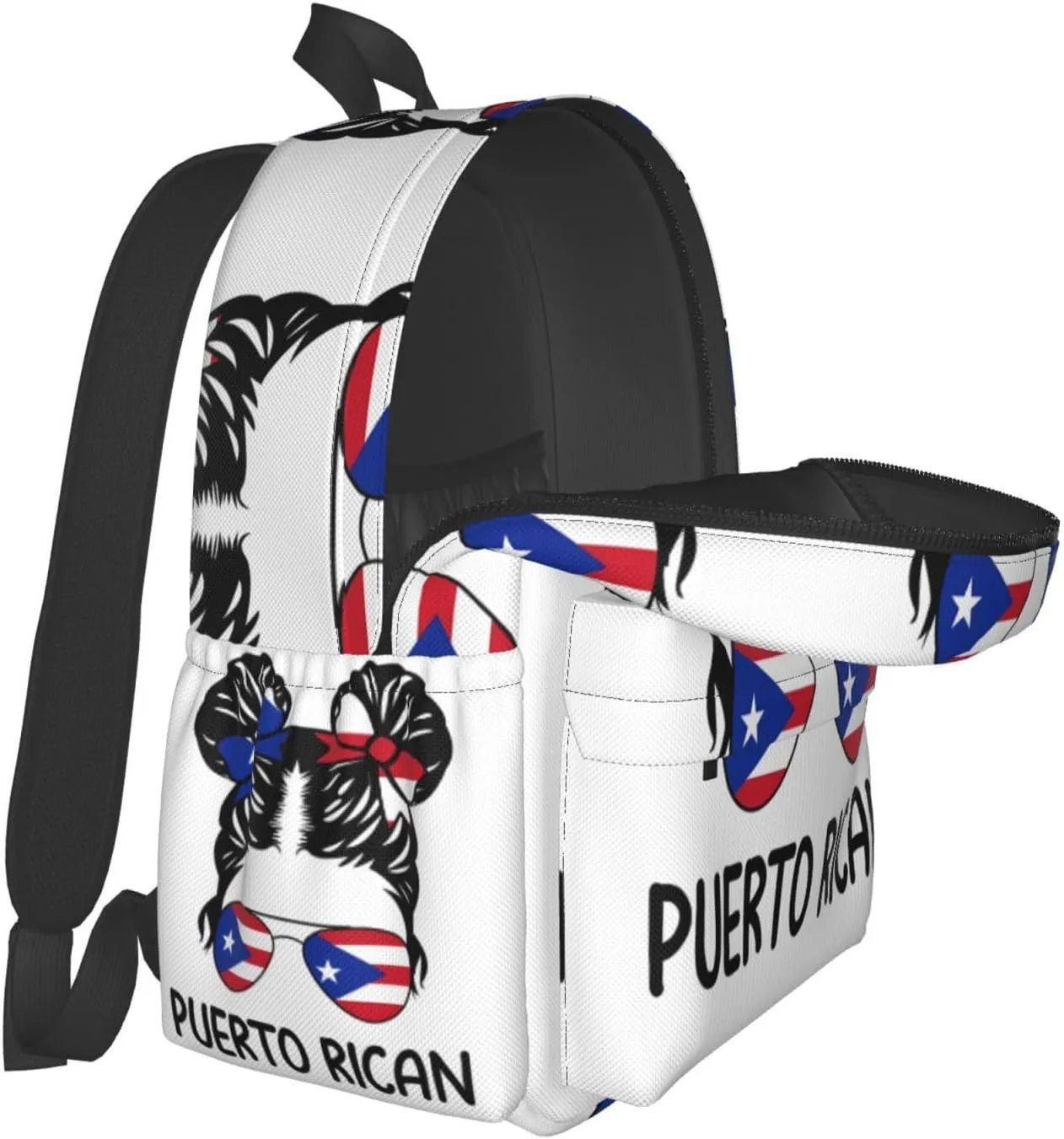 Puerto Rican Women Messy Hair Sunglasses Laptop Backpack Work Travel Backpacks Business Rucksack Casual Outdoor Daypack with Adjustable Strap Bags for Sports Office Gym Hiking