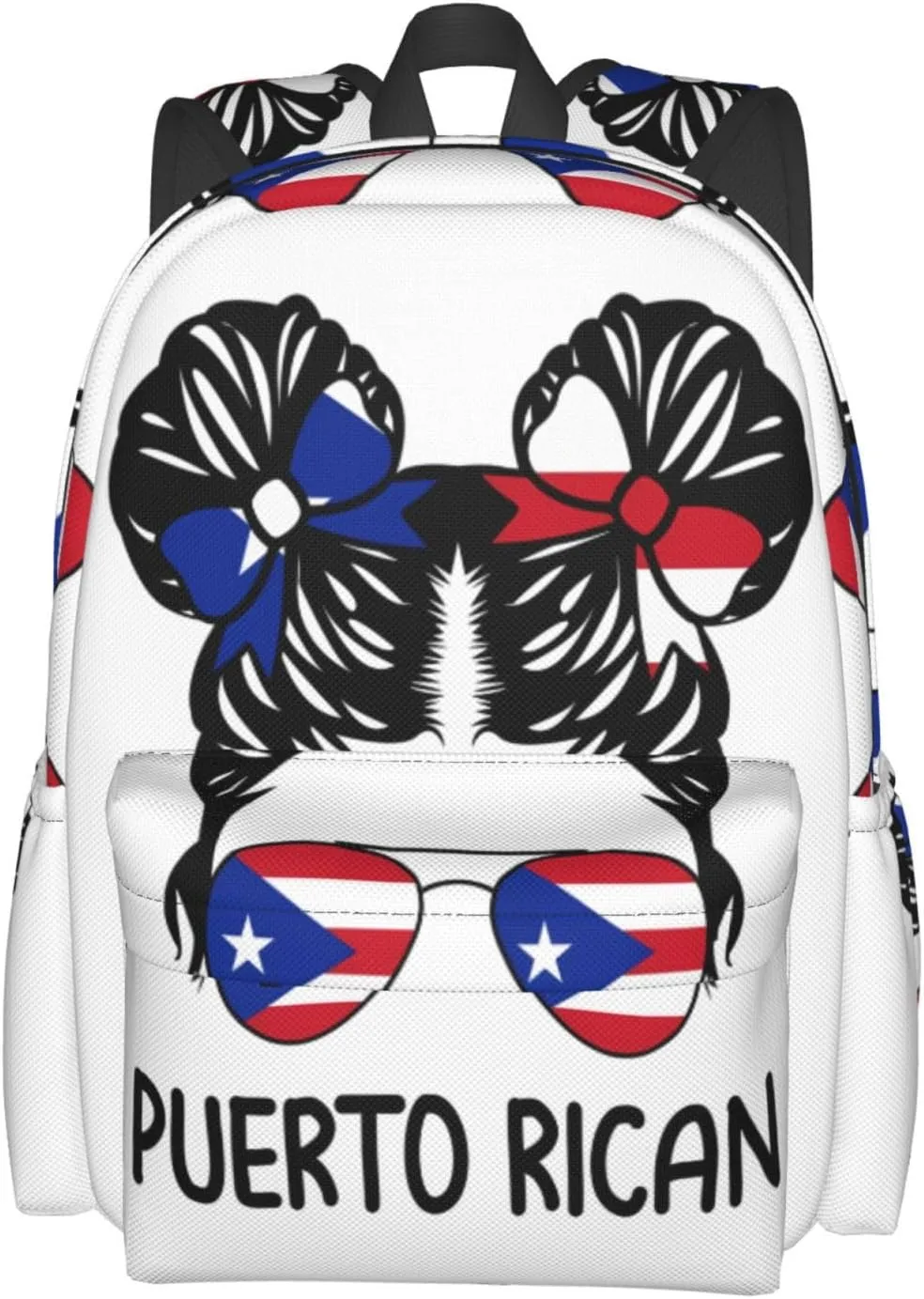 Puerto Rican Women Messy Hair Sunglasses Laptop Backpack Work Travel Backpacks Business Rucksack Casual Outdoor Daypack with Adjustable Strap Bags for Sports Office Gym Hiking