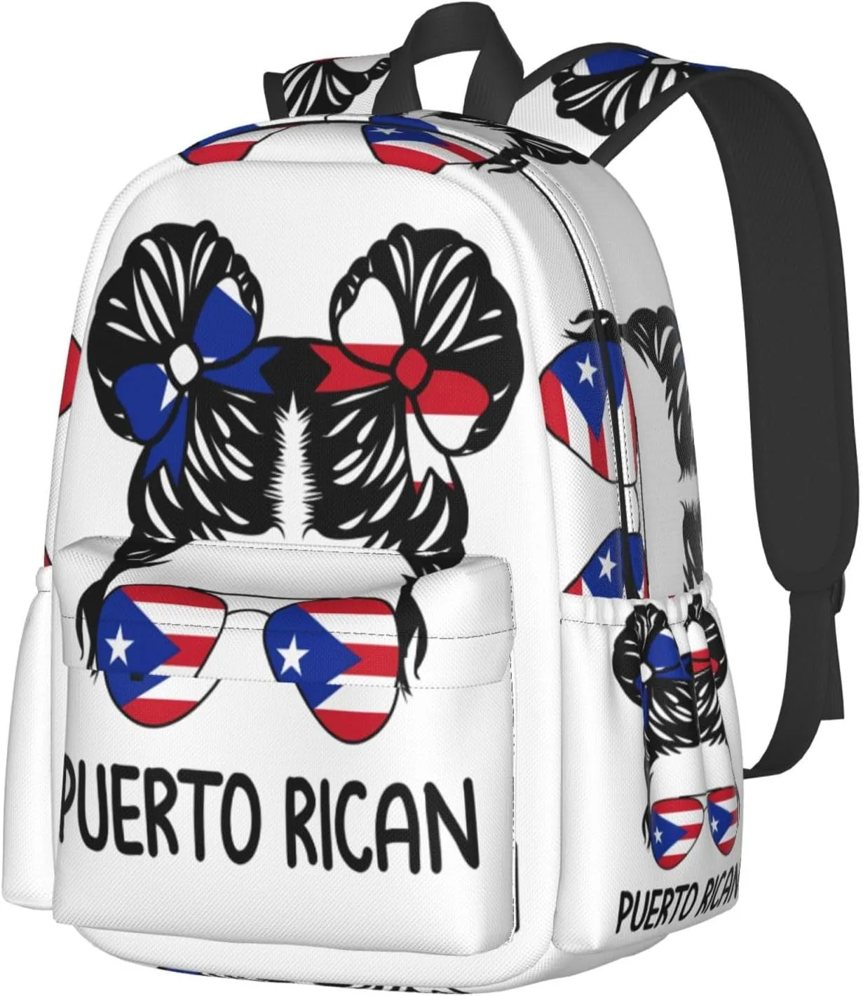 Puerto Rican Women Messy Hair Sunglasses Laptop Backpack Work Travel Backpacks Business Rucksack Casual Outdoor Daypack with Adjustable Strap Bags for Sports Office Gym Hiking
