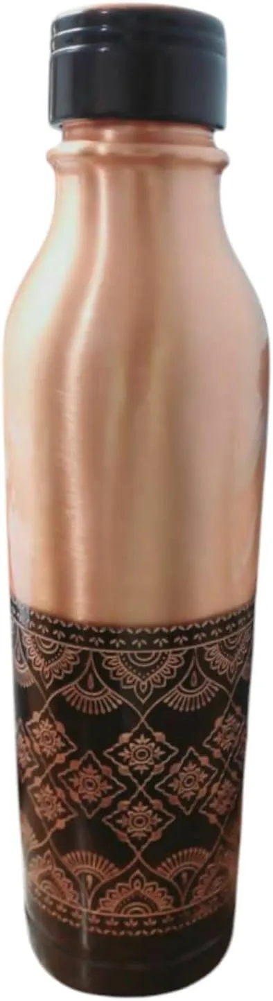 Pure Copper Water Bottle – 800ml / 27oz | Leak-Proof Ayurvedic Copper Bottle for Drinking Water | Handmade Design | BPA-Free