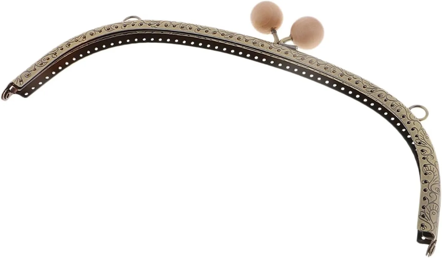 Purse Frame 24.5cm Metal Arch Frame Kiss Clasp Lock Bead Head for DIY Handbag Purse Coin Bags(Coffee)