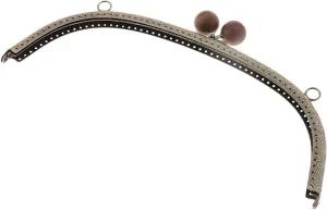 Purse Frame 24.5cm Metal Arch Frame Kiss Clasp Lock Bead Head for DIY Handbag Purse Coin Bags(Coffee)