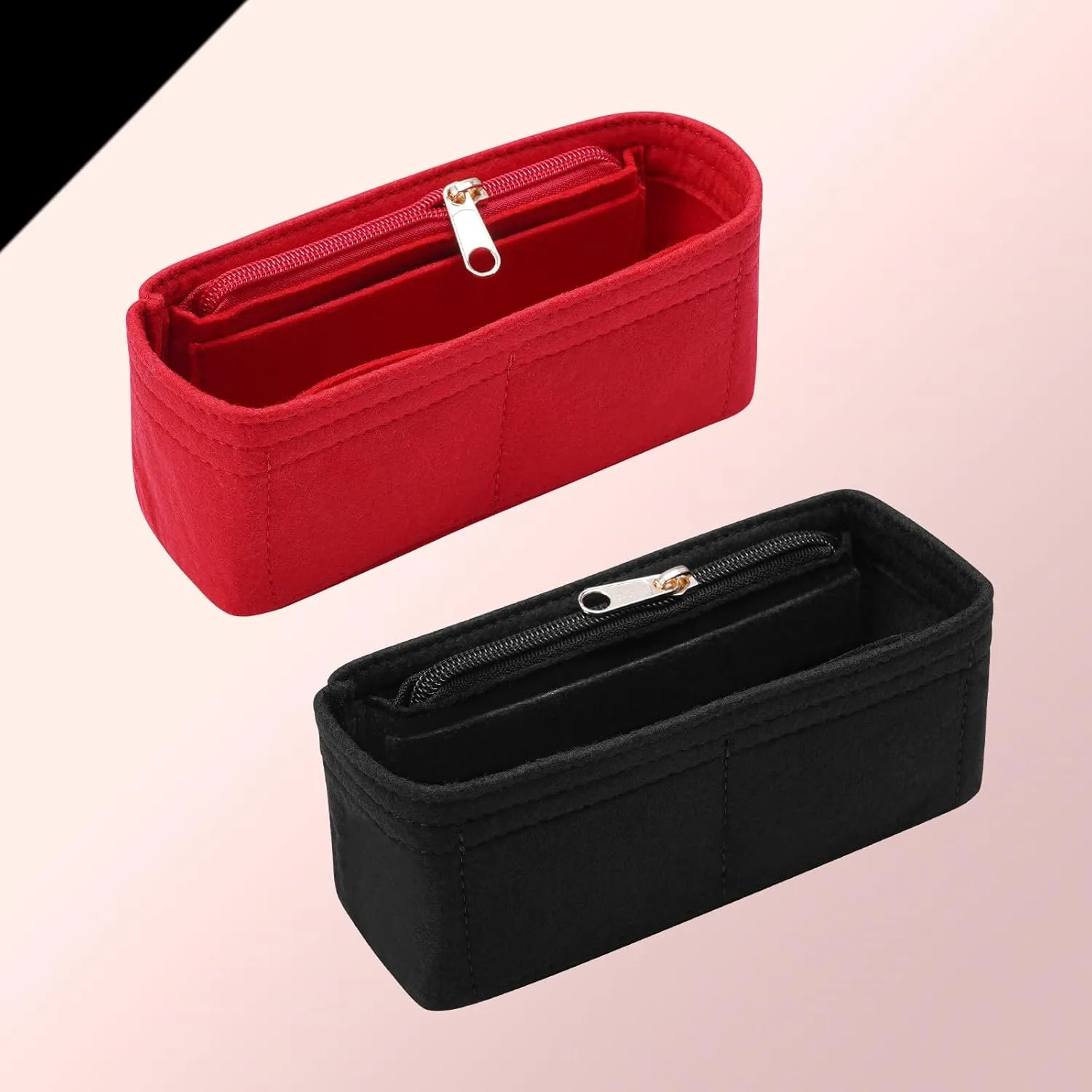 Purse Organizer Insert for Chanel Classic Flap Small Bag Organizer Insert Handbag (Black, Small)
