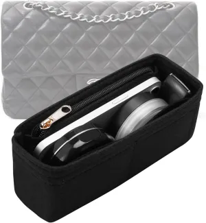 Purse Organizer Insert for Chanel Classic Flap X-Large Bag Organizer Insert Handbag (Black, X-Large)