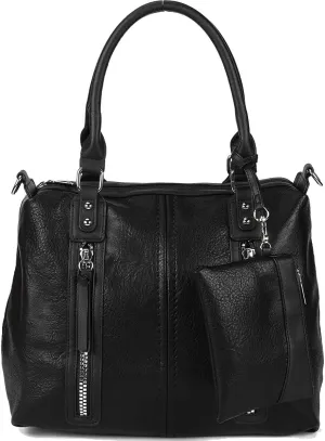 Purses and Handbags for Women PU Leather Fashion Tote Bag Large Shoulder Bag Top Handle Satchel Purse Set 2pcs